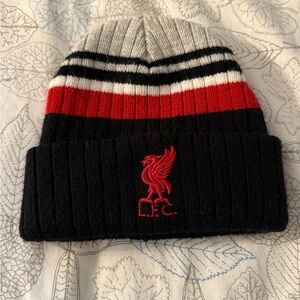 Liverpool Striped Black and Red Beanie